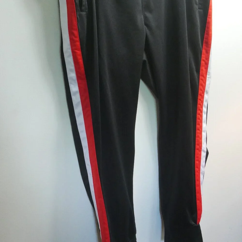 Foundry Black Tracksuit Set Red White Stripe Hoodie Joggers 2XL Young Men's - Picture 3 of 14